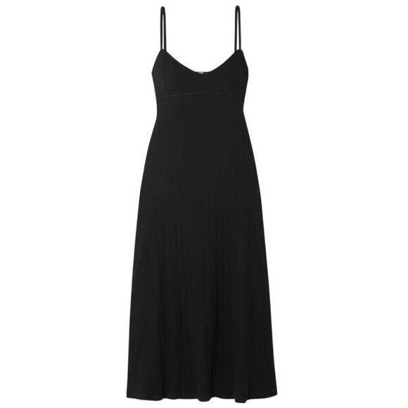 Toteme Dresses & Skirts - Toteme Ribbed Black Organic Cotton Blend Jersey Maxi Dress Size XS
